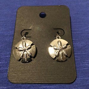 Silver Sand Dollar Dangle Earrings